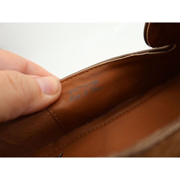 Donald Pliner Witty Leather Loafer Size 10 M Brown Platform Suede Slip On Shoes - Picture 7 of 14